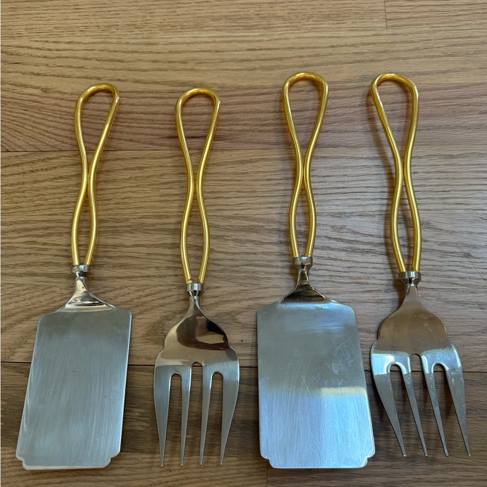 Gold and Silver Dining serving set